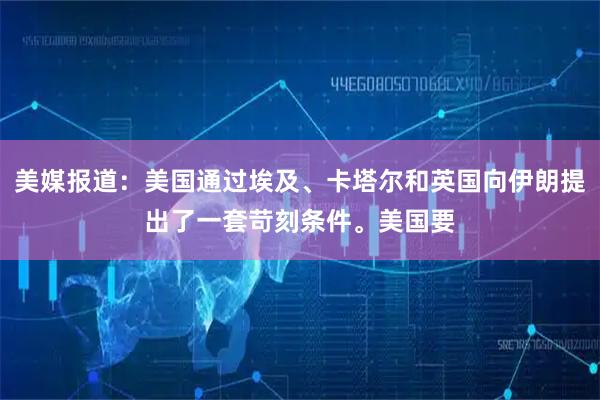 美媒报道：美国通过埃及、卡塔尔和英国向伊朗提出了一套苛刻条件。美国要